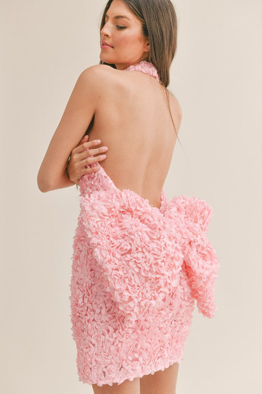 Too Good To Be True Pink Bow Mini Dress