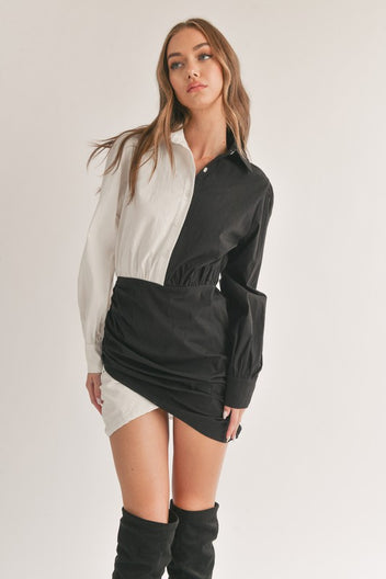 Icon Black Faux Leather Bubble Hem Mini Dress – Haute2Wear