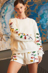 Christmas Lights Fleece Sequin Sweatshirt