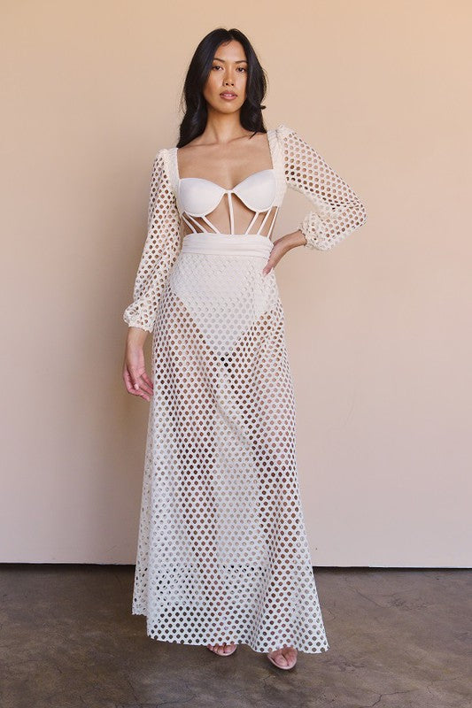 Margarita Moment Cream Crochet Maxi Dress – Haute2Wear