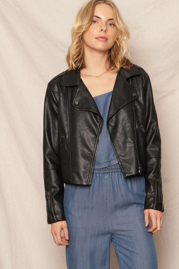 Icon Black Faux Leather Bubble Hem Mini Dress – Haute2Wear