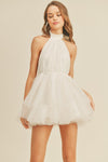 Here's To Forever White Tulle Backless Mini Dress