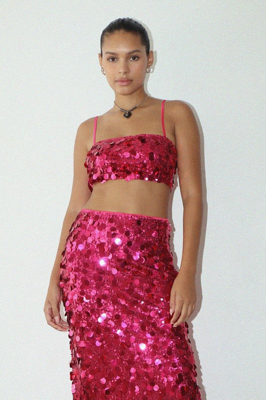 We Own The Night Hot Pink Sequin Crop Top – Haute2Wear