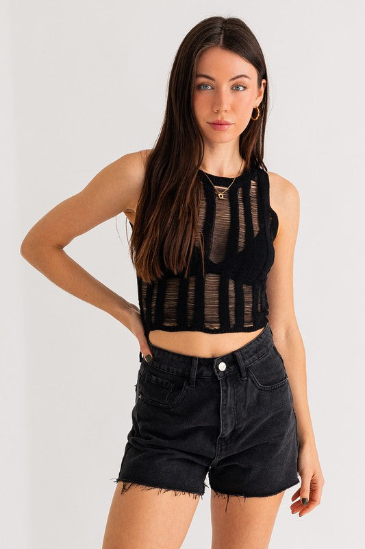 Wild Child Black Cut Out Top