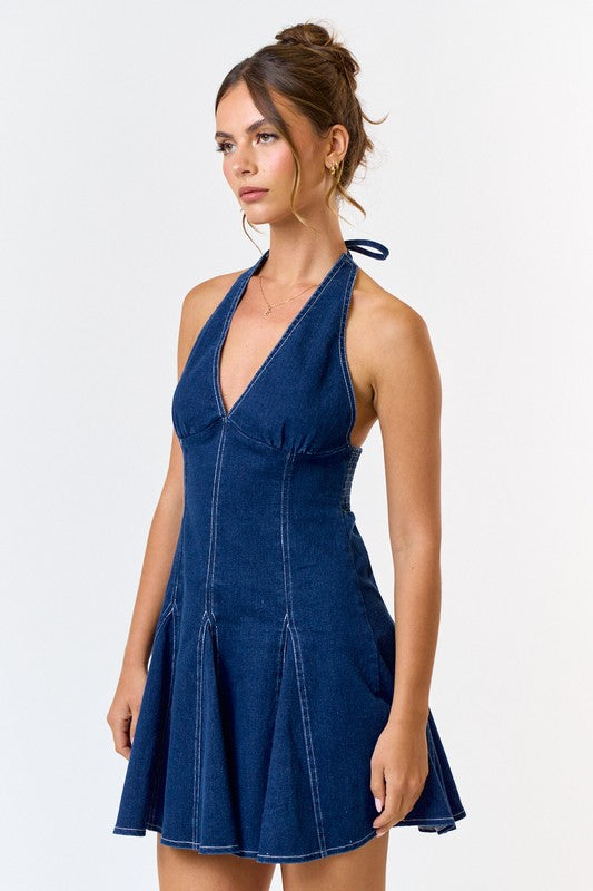 Life's A Picnic Blue Denim Mini Dress Haute2Wear Life's A Picnic Blue Denim Mini Dress Haute2Wear