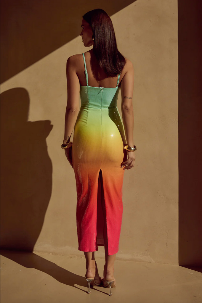 Ibiza Rainbow Sequin Midi Dress – Haute2Wear