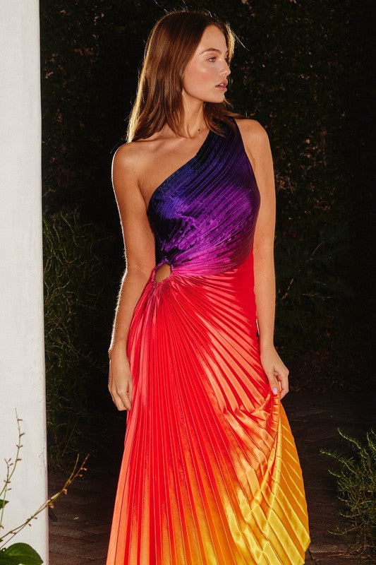 Ombre Maxi Chicwish Sunset Pleated Maxi Dress Ombre Sunset Dress