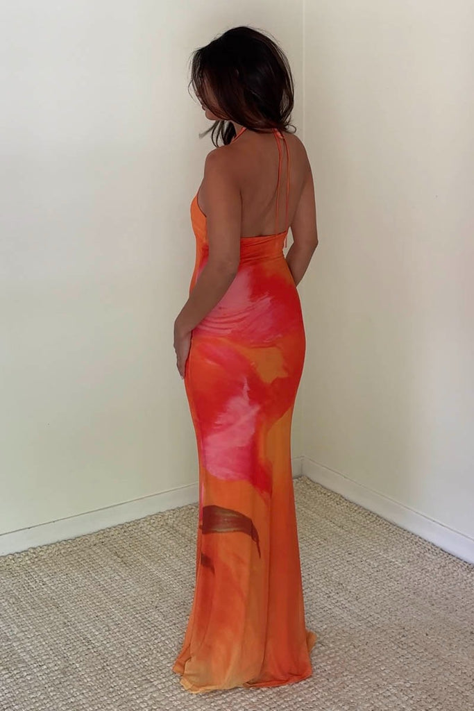 orange mesh maxi dress Warmth Of Love Mesh Maxi Dress Orange