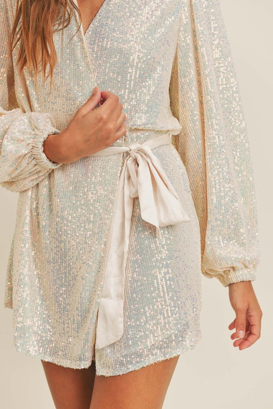 Midnight In Paris Sequin Wrap Dress Haute2Wear Midnight In Paris Sequin Wrap Dress Haute2Wear