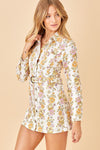Groovy Baby Floral Print Belted Mini Dress