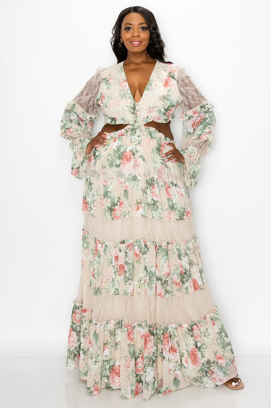 Nothing To Hide Floral Print Plus Size Maxi Dress