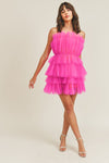 Life Of The Party Hot Pink Tulle Mini Dress