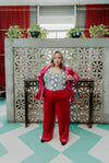 Power Moves Hot Pink Velvet Plus Size Pants