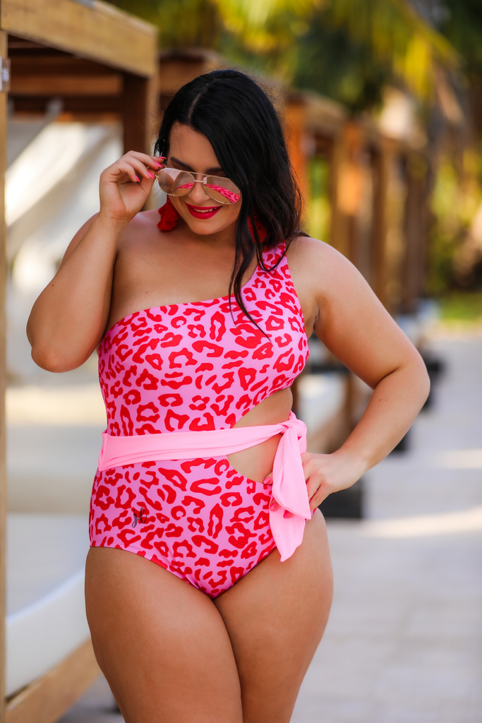 Leopard print 2025 swimsuit plus size