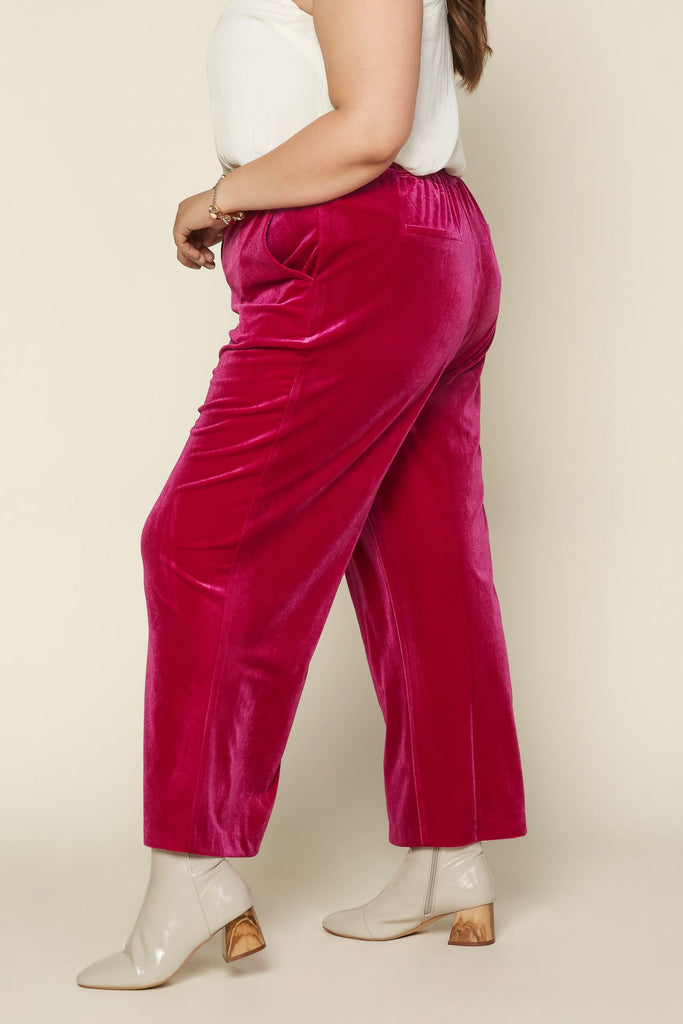 Power Moves Hot Pink Velvet Plus Size Pants – Haute2Wear