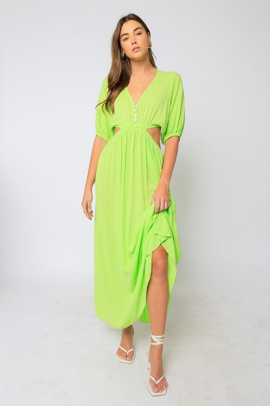 Center Of Attention Neon Green Maxi Dress – Haute2Wear