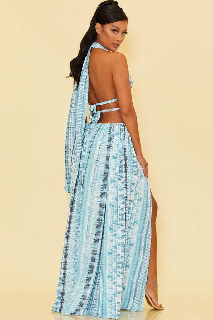 Stuck In Santorini Blue Cut Out Maxi Dress Haute2Wear Stuck In Santorini Blue Cut Out Maxi Dress Haute2Wear